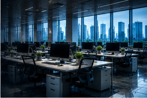 Büroreinigung in einem modernen Arbeitsumfeld